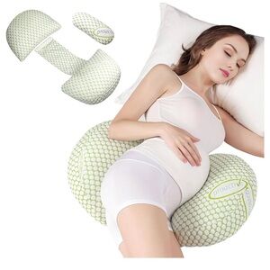Pregnancy Pillows, Maternity Pillow Support for Back Legs Belly HIPS, Green NWT